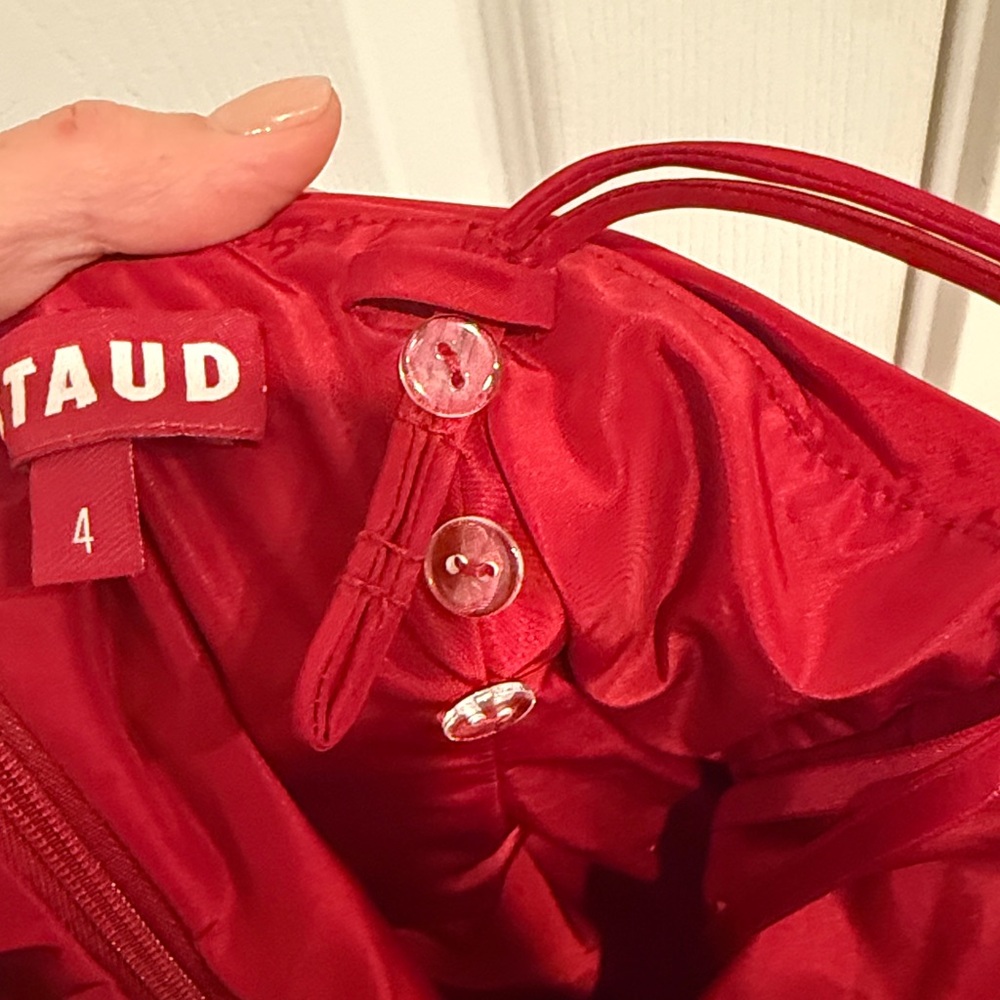 STAUD Red Ruched Mini Dress - Picture 10 of 12